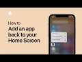 How to add an app back to your Home Screen on iPhone and iPod touch Apple Support