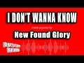 Download Lagu New Found Glory - I Don't Wanna Know (Karaoke Version)