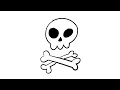 How to Draw a Simple Skull Crossbones Step-by-Step Lesson