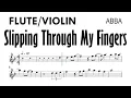 Slipping Through My Fingers Flute Violin ABBA Sheet Music Backing Track Partitura 1