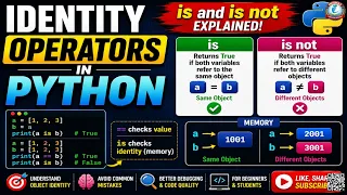 Identity Operators in Python is and is not Operators Explained with Examples