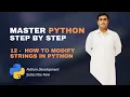 12 - String Modification In Python Python Tutorials For Beginners Full Course in