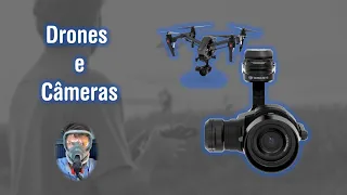Características das câmeras e drones