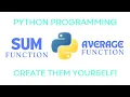 Creating Sum and Average Functions from a List in Python