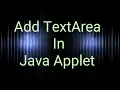 How To Add TextArea In Java Applet