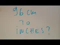 96 cm to inches