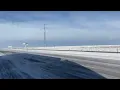 I-80 Wyoming Winter - Snow Drifting Across the Road