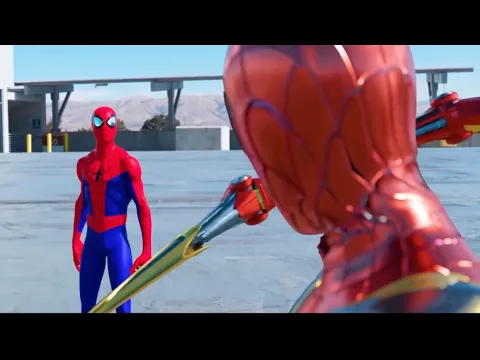 Download MP3 SPIDER-MAN BATTLE! (FULL FIGHT) | FFH vs. SPIDER-VERSE vs. IRON SPIDER vs. RAIMI & MORE!