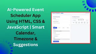 AI-Powered Event Scheduler with HTML CSS JavaScript Smart Calendar App Tutorial