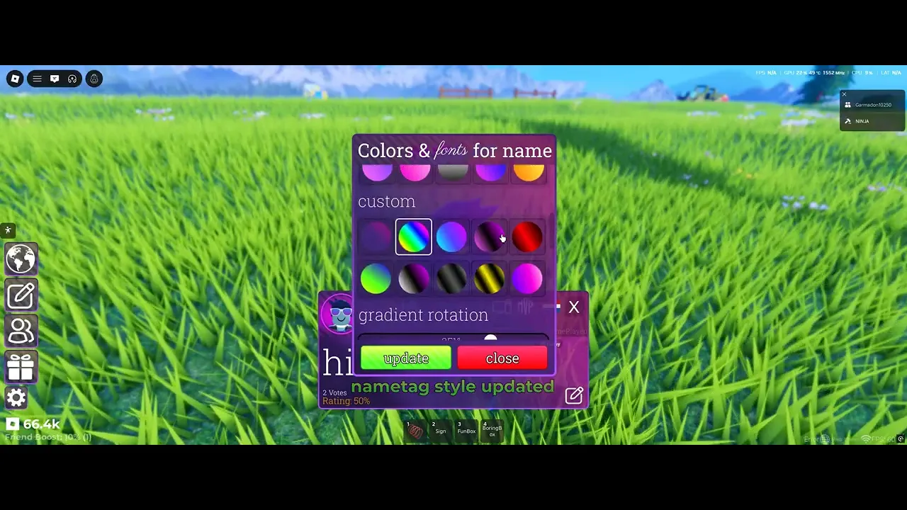 Custom name tag system