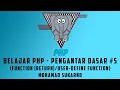 Belajar PHP - Pengantar Dasar Function Return User-Define Function