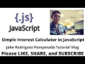 Simple Interest Rate Solve in JavaScript