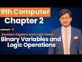 Binary Variables and Logic Operations 9th Computer - Chapter 2