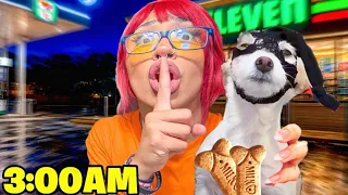 I SNUCK MY DOG OUT AT 3AM TO GET SNACKS