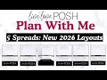 Plan With Me 5 Spreads NEW LiveLovePosh 2026 Planner Layouts Inserts