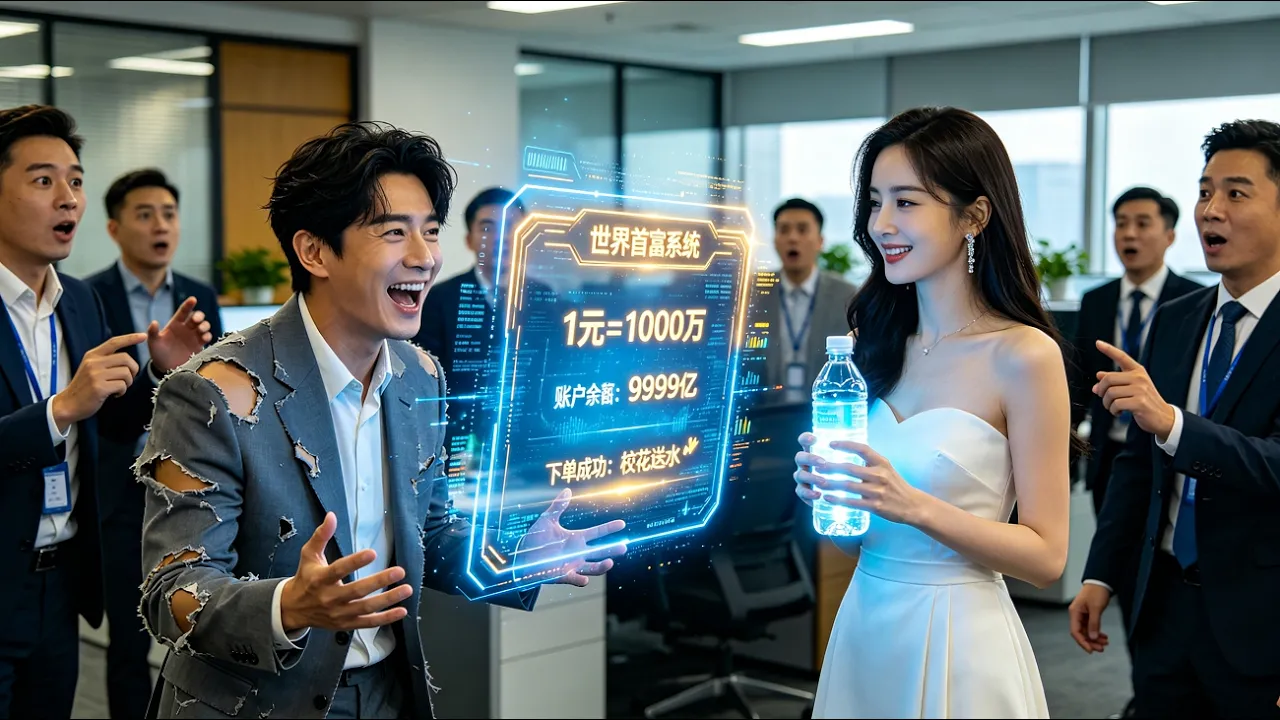 0.1 yuan goddess water. His system makes 1 yuan = 10 million. Super-rich life begins. poster
