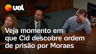 Delação de Mauro Cid: Veja momento em que militar recebe ordem de prisão por Moraes; vídeo