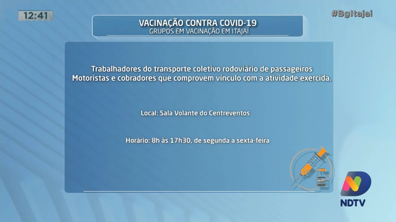 Continua a vacinação contra Covid-19 em Itajaí