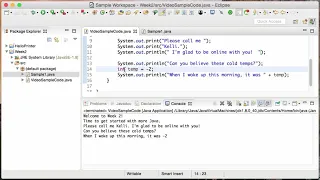 CIS171 Week 2 in Eclipse