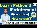 How to use if statement in Python in Hindi Urdu Python if statement in Hindi Urdu Cyber Warriors