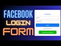 Create Facebook Login Form using Html CSS Hover Buttons CSS Animation