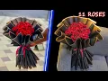11 Roses Arrange Flowers Bouquet || Flower Wrapping Techniques || Flower Bouquet arrangement