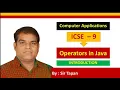 Class 9 Computer Operators in Java Part - 1