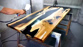 How to make a table.Walnut and epoxy resin table WOODWORKING