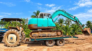Máy Xúc LÊN XUỐNG XE TẢI Dốc Cực Cao, Xuống Rơ-Moóc & Leo Phà Hồi Hộp | Excavator Truck |MinhAn Toys