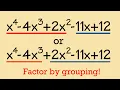 How to factor a 5-term 4th degree polynomial factor by grouping