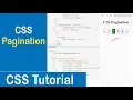 CSS Pagination Active Pagination Bordered Pagination Centered Pagination CSS Tutorial