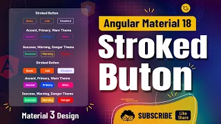 Angular 18 Stylish Stroked-Button in Angular Material tutorial Material 3 Design