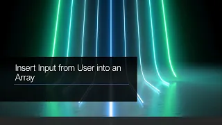 Insert Input from User into an Array