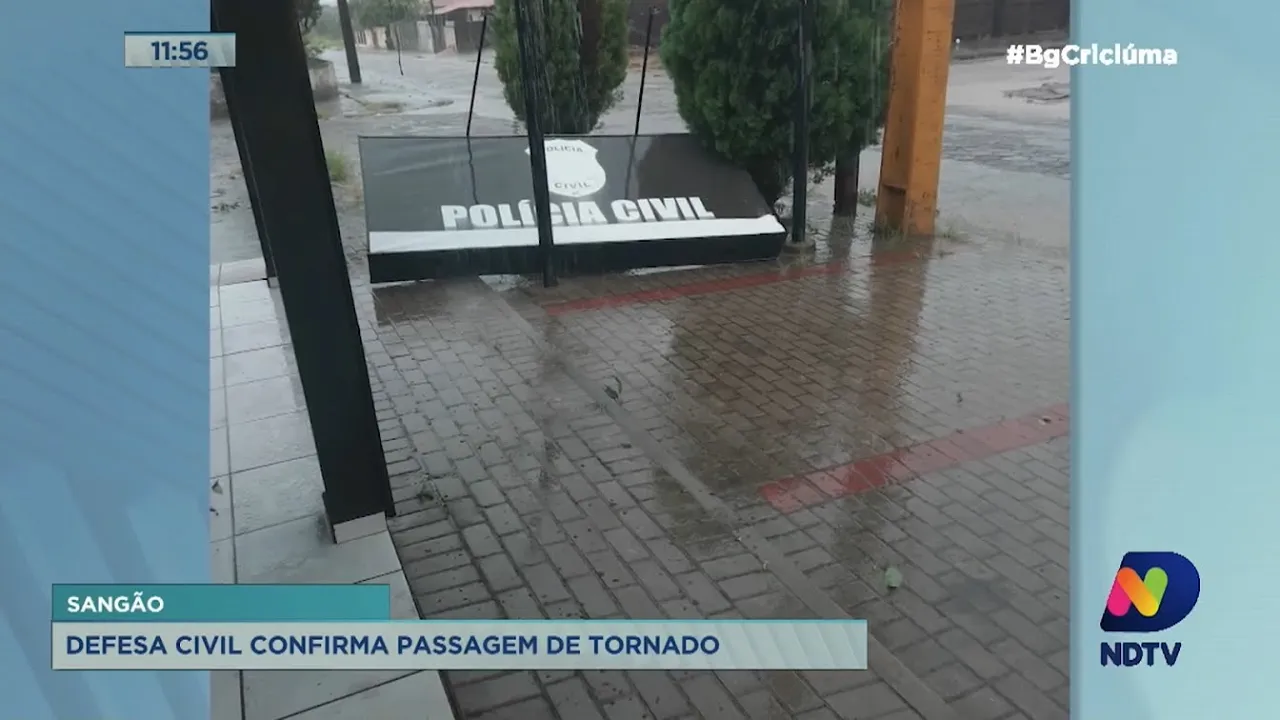 Defesa Civil confirma passagem de tornado no município de Sangão
