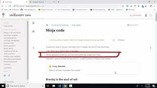 javascript info The Modern JavaScript Tutorial 3 4 Ninja Code