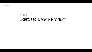 Node js Express js - Exercise Delete Product