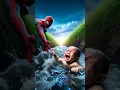 Spider-Man helps a baby swept away by the river current #avengers #spiderman #coffindance #sirenhead