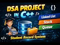 DSA Based Student Record Management System in C Linked List Stack Queue Project