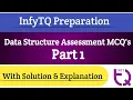 InfyTQ Data Structure Assessment MCQs part1 with Solution and Explanation Intellective