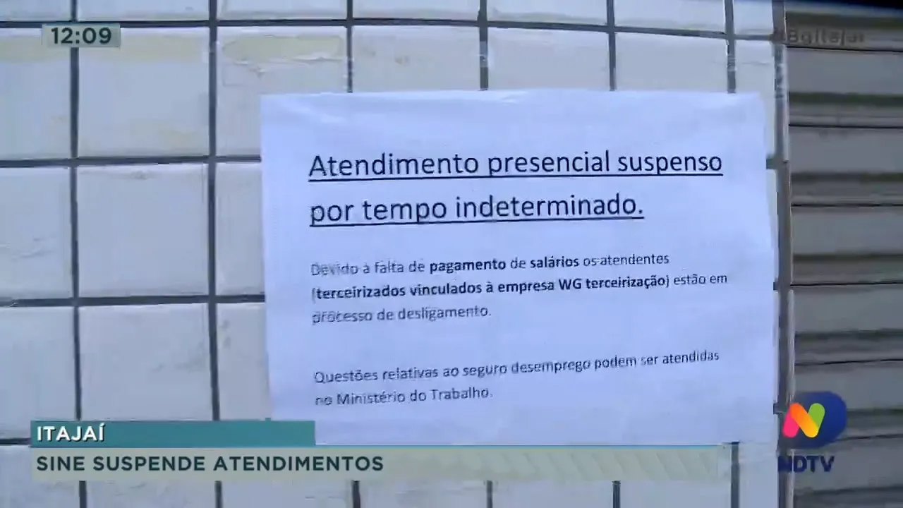 Sine de Itajaí suspende atendimentos