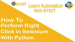 How to handle Right click Action Perform Right click Action in selenium with python Lesson