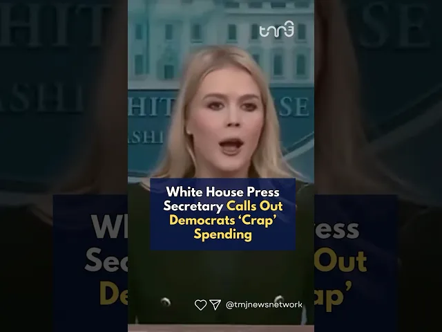 ⁣White House Press Secretary Karoline Leavitt calls Democratic spending “crap”.