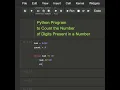 Program to count the Number of Digits Present in a number