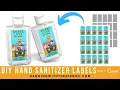 Hand Sanitizer Labels Template Custom Party Favors Canva TemplateTutorial DIY Labels