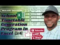 Smart School Timetable Generator Program In Microsoft Excel - UPDATED