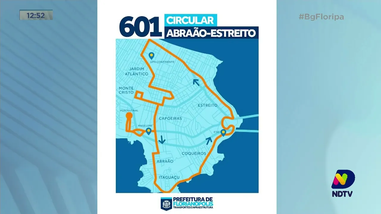 Linha circular Estreito/Abraão volta a ter horários disponíveis, em Florianópolis