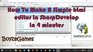 how to make a html editor in sharpdevelop