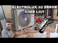 Electrolux ac Ec error Electrolux split ac error code Electrolux ac error code list