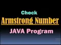 Armstrong Number in JAVA Armstrong Number JAVA Program for Armstrong Number