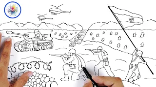 رسم حرب 6 اكتوبر رسم حرب اكتوبر تعليم رسم عن حرب اكتوبر 